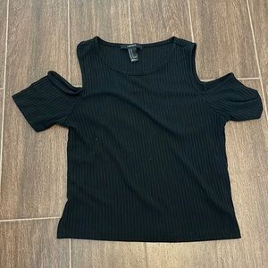 Forever 21 | Ribbed crop tee with open shoulders